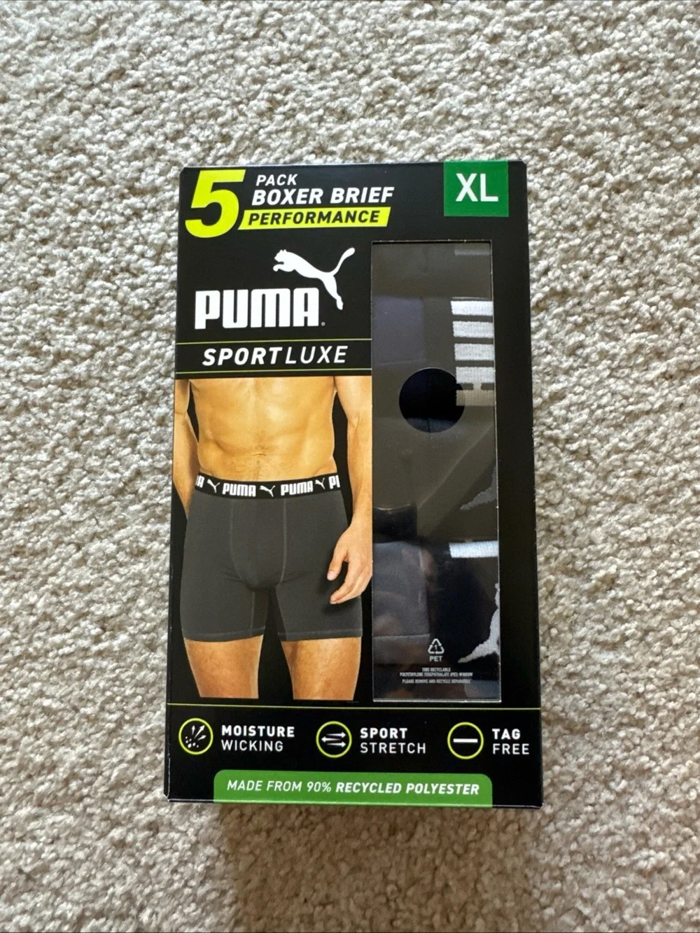 PUMA Men’s 5-Pack Boxer Briefs – Black & Navy sz XL